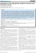 Cover page: Similarities in the Age-Specific Incidence of Colon and Testicular Cancers