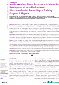 Cover page: Multistakeholder Needs Assessment to Inform the Development of an mHealth-Based Ultrasound-Guided Breast Biopsy Training Program in Nigeria.