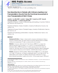 Cover page: Functional decline in patients with cirrhosis awaiting liver transplantation: Results from the functional assessment in liver transplantation (FrAILT) study