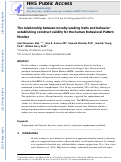 Cover page: The relationship between novelty-seeking traits and behavior: Establishing construct validity for the human Behavioral Pattern Monitor.