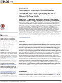 Cover page: Discovery of Metabolic Biomarkers for Duchenne Muscular Dystrophy within a Natural History Study.