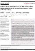 Cover page: Evidence for the contribution of COMT gene Val158/108Met polymorphism (rs4680) to working memory training‐related prefrontal plasticity