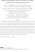 Cover page: Element specific magnetic properties of Gd doped GaN: Very small polarization of Ga and paramagnetism of Gd