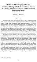 Cover page: The Price of Sovereignty in the Era of Climate Change: The Role of Climate Finance in Guiding Adaptation Choices for Small Island Developing States