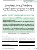 Cover page: DISEASE CONTROL RATE AT 8 WEEKS PREDICTS SUBSEQUENT SURVIVAL IN PLATINUM-TREATED EXTENSIVE STAGE SMALL CELL LUNG CANCER (ES-SCLC): A PATIENT LEVEL ANALYSIS OF SWOG TRIALS