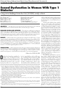 Cover page: Sexual Dysfunction in Women With Type 1 Diabetes Long-term findings from the DCCT/ EDIC study cohort