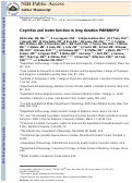 Cover page: Cognitive and Motor Function in Long-Duration PARKIN-Associated Parkinson Disease