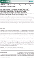 Cover page: CYP2A6 metabolism in the development of smoking behaviors in young adults