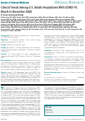 Cover page: Clinical Trends Among U.S. Adults Hospitalized With COVID-19, March to December 2020