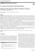 Cover page: Pre-surgery immune profiles of adult glioma patients