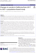 Cover page: Changes in suicide in California from 2017 to 2021: a population-based study.