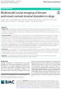 Cover page: Multimodal ocular imaging of known and novel corneal stromal disorders in dogs