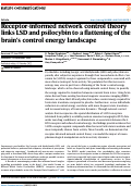 Cover page: Receptor-informed network control theory links LSD and psilocybin to a flattening of the brain’s control energy landscape