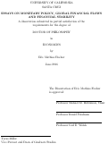 Cover page: Essays on Monetary Policy, Global Financial Flows and Financial Stability