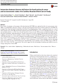 Cover page: Interaction between known risk factors for head and neck cancer and socioeconomic status: the Carolina Head and Neck Cancer Study