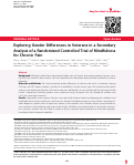 Cover page: Exploring Gender Differences in Veterans in a Secondary Analysis of a Randomized Controlled Trial of Mindfulness for Chronic Pain.