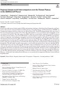 Cover page: Regional climate model intercomparison over the Tibetan Plateau in the GEWEX/LS4P Phase I