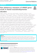 Cover page: Rare deleterious mutations of HNRNP genes result in shared neurodevelopmental disorders