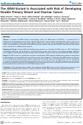 Cover page: The KRAS-Variant Is Associated with Risk of Developing Double Primary Breast and Ovarian Cancer