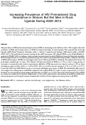 Cover page: Increasing Prevalence of HIV Pretreatment Drug Resistance in Women But Not Men in Rural Uganda During 2005–2013