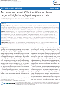 Cover page: Accurate and exact CNV identification from targeted high-throughput sequence data