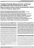 Cover page: Targeted Peptide Measurements in Biology and Medicine: Best Practices for Mass Spectrometry-based Assay Development Using a Fit-for-Purpose Approach*