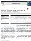 Cover page: Whole genome sequences of 2 octogenarians with sustained cognitive abilities