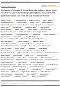 Cover page: Evaluation of vitamin D biosynthesis and pathway target genes reveals UGT2A1/2 and EGFR polymorphisms associated with epithelial ovarian cancer in African American Women