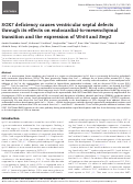 Cover page: SOX7 deficiency causes ventricular septal defects through its effects on endocardial-to-mesenchymal transition and the expression of Wnt4 and Bmp2.