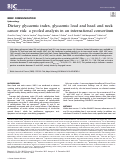 Cover page: Dietary glycaemic index, glycaemic load and head and neck cancer risk: a pooled analysis in an international consortium