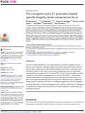 Cover page: The oncogene cyclin D1 promotes bipolar spindle integrity under compressive force