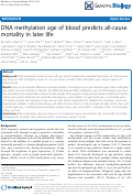 Cover page: DNA methylation age of blood predicts all-cause mortality in later life