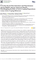 Cover page: Everyday Racial Discrimination and Hypertension among Midlife African American Women: Disentangling the Role of Active Coping Dispositions versus Active Coping Behaviors