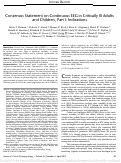 Cover page: Consensus Statement on Continuous EEG in Critically Ill Adults and Children, Part I