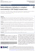 Cover page: Early embryonic lethality in complex I associated p.L104PNubpl mutant mice
