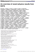 Cover page: An overview of recent physics results from NSTX