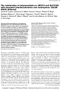 Cover page: The relationship of polymorphisms in ABCC2 and SLCO1B3 with docetaxel pharmacokinetics and neutropenia