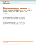 Cover page: Genetic loci associated with heart rate variability and their effects on cardiac disease risk