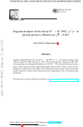 Cover page: Angular analysis of the decay B+→ K∗(892)+μ+μ− in proton-proton collisions at s = 8 TeV