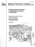 Cover page: Evaluating Chemical Persistence in a Multimedia Environment:A CART Analysis