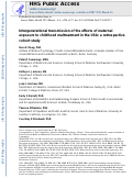 Cover page: Intergenerational transmission of the effects of maternal exposure to childhood maltreatment in the USA: a retrospective cohort study