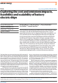 Cover page: Exploring the cost and emissions impacts, feasibility and scalability of battery electric ships