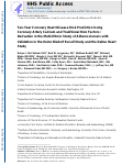 Cover page: 10-Year Coronary Heart Disease Risk&nbsp;Prediction Using Coronary Artery Calcium and Traditional Risk Factors Derivation in the MESA (Multi-Ethnic Study of Atherosclerosis) With&nbsp;Validation in the HNR (Heinz Nixdorf Recall) Study and the DHS (Dallas&nbsp;Heart Study)