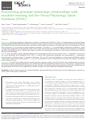 Cover page: Discovering genotype-phenotype relationships with machine learning and the Visual Physiology Opsin Database (VPOD).