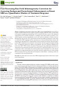 Cover page: Post-Processing Bias Field Inhomogeneity Correction for Assessing Background Parenchymal Enhancement on Breast MRI as a Quantitative Marker of Treatment Response