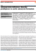 Cover page: Selenoprotein deficiency disorder predisposes to aortic aneurysm formation.