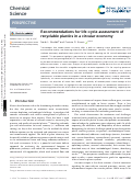 Cover page: Recommendations for life-cycle assessment of recyclable plastics in a circular economy