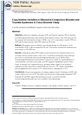 Cover page: Copy Number Variation in Obsessive-Compulsive Disorder and Tourette Syndrome: A Cross-Disorder Study