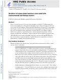 Cover page: Variation in human water turnover associated with environmental and lifestyle factors