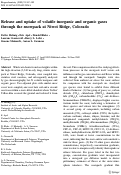 Cover page: Release and uptake of volatile inorganic and organic gases through the snowpack at Niwot Ridge, Colorado